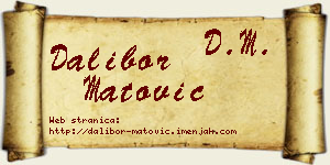 Dalibor Matović vizit kartica